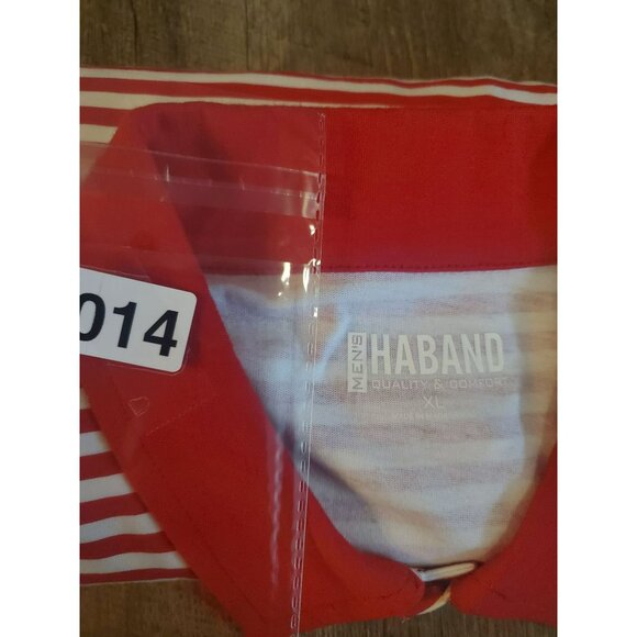 Haband polo Men's Size XL Red and White stripes New No tags attached - Picture 4 of 5